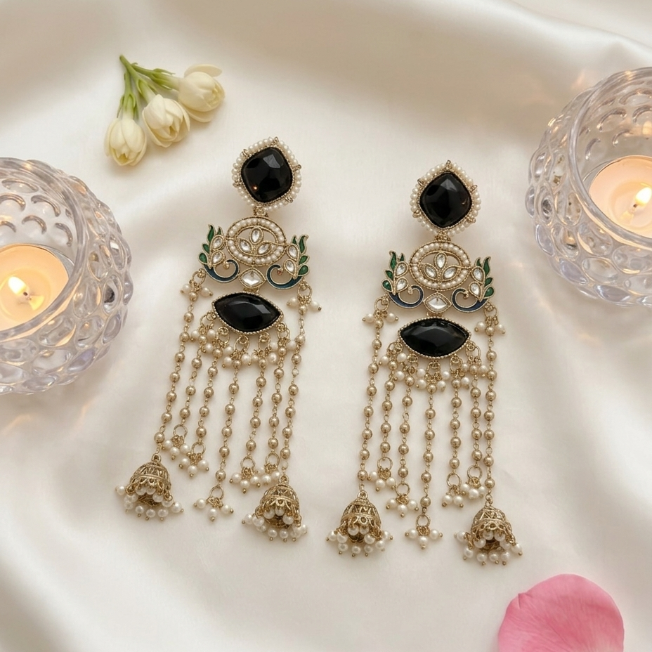 Ethereal Onyx statement earrings