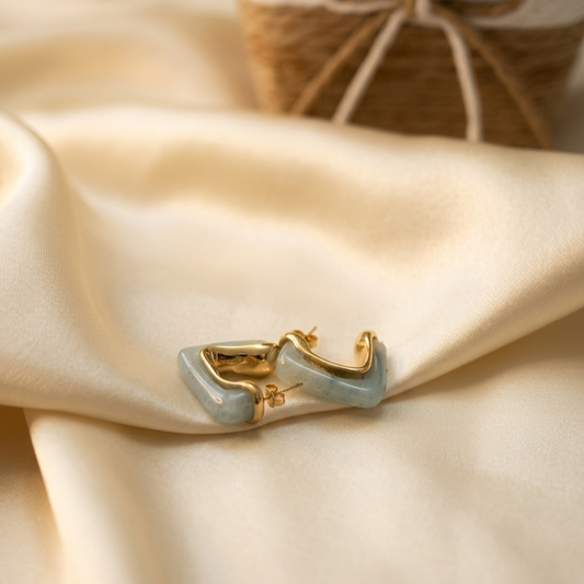 V-shaped hoop earrings