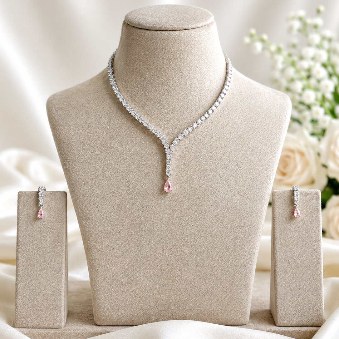 Ethereal Blush Teardrop Tennis Set