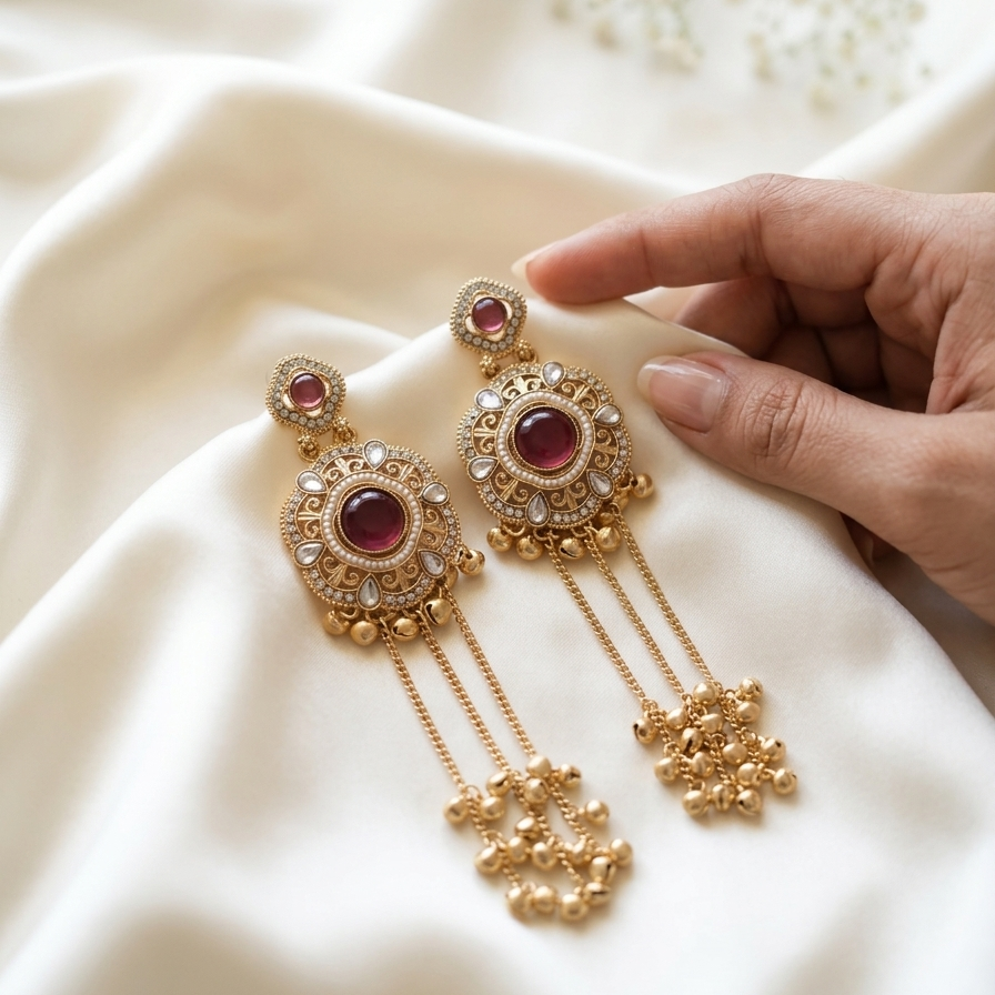 Midnight Rose Filigree Drop Earrings