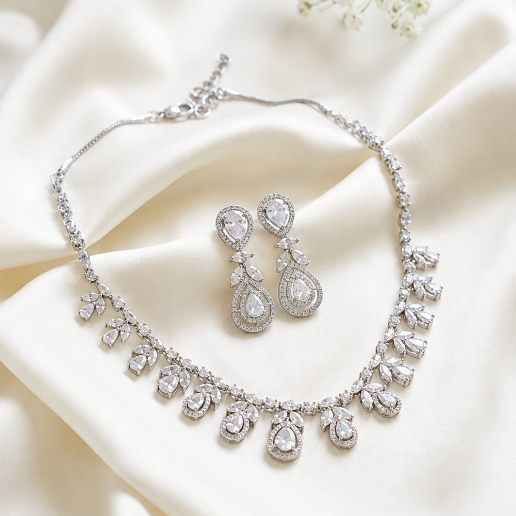 Ethereal Pear-Drop Cubic Zirconia Set
