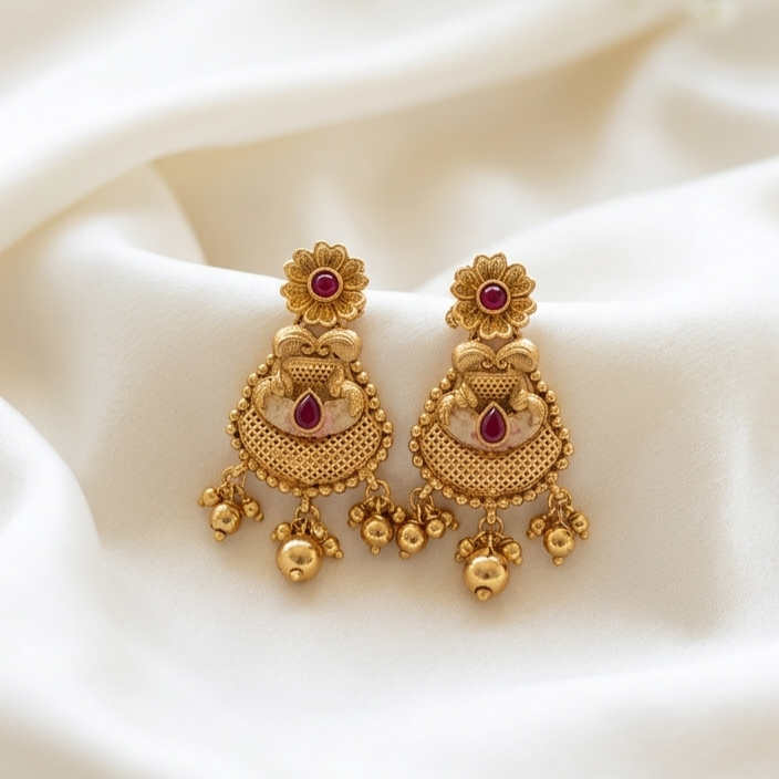 Royal Antique Gold & Berry Bead Mala Set