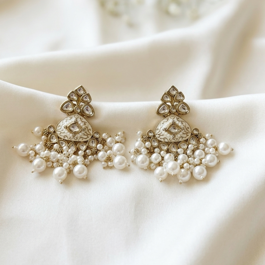 Ivory Elegance Pearl & Kundan Choker Set