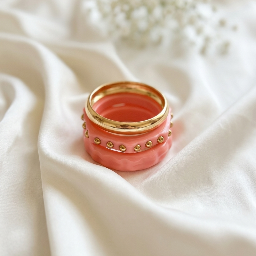 Blush Radiance Studded Stack