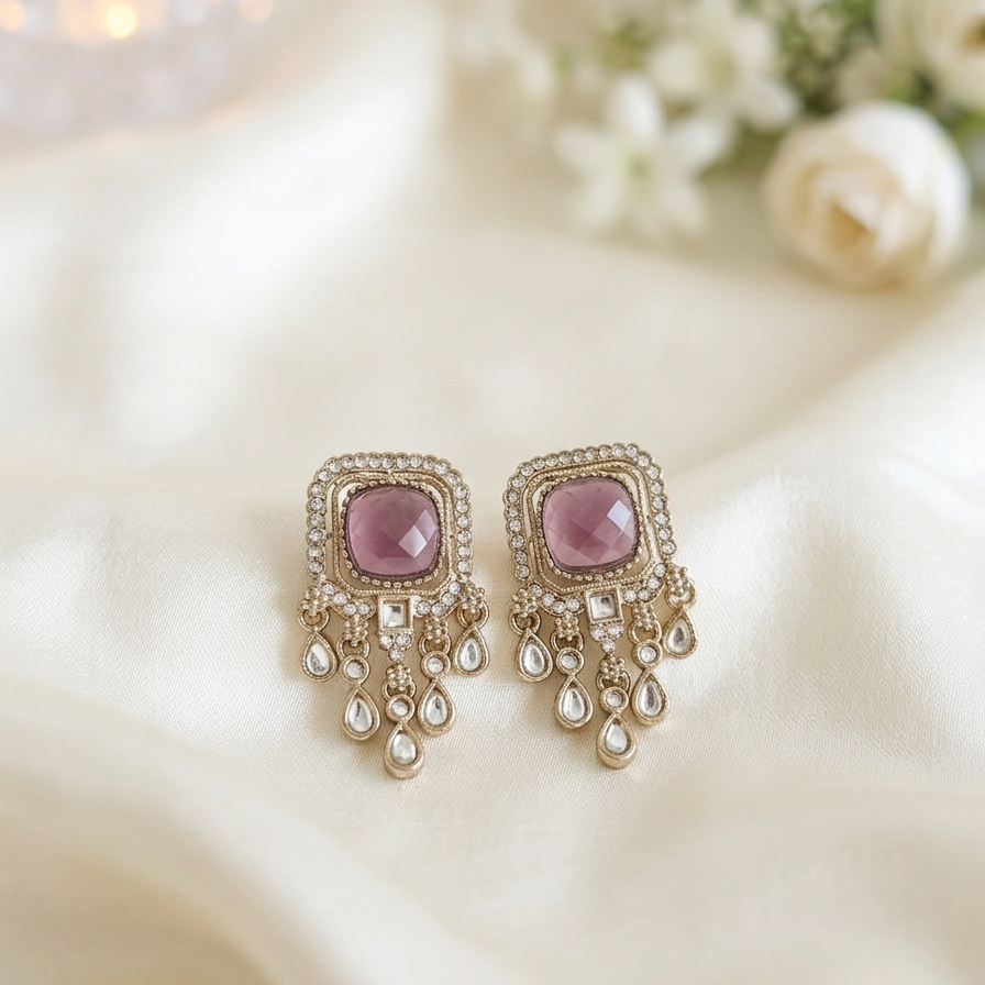 Royale Kundan Drop Earrings