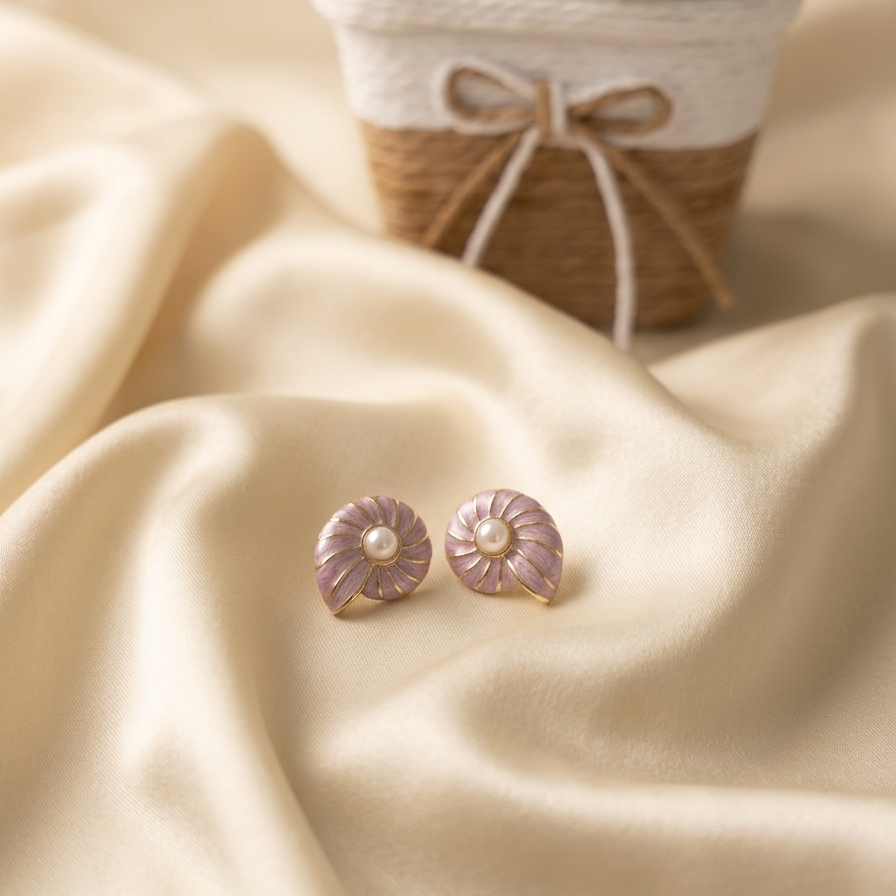Nautilus Pearl Shell Studs