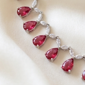 Radiant Ruby Teardrop Elegance Set