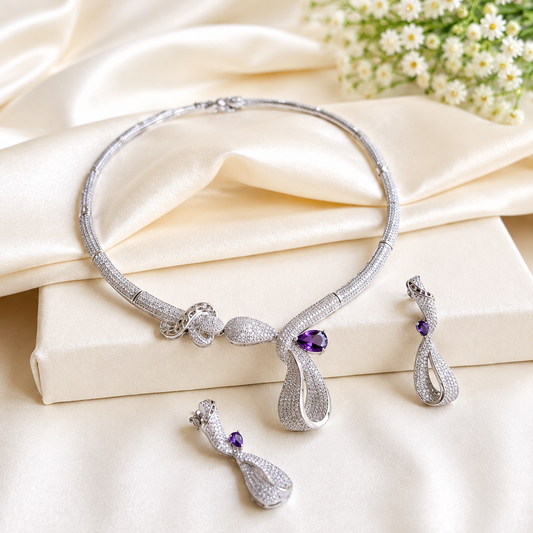 Royal Amethyst Ribbon Elegance Set