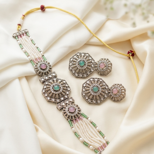Pastel Symphony Antique Finish Choker