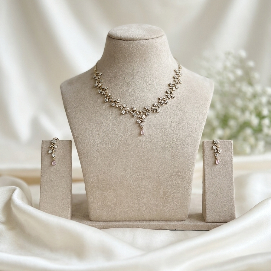 Golden Floral Blush Drop Set
