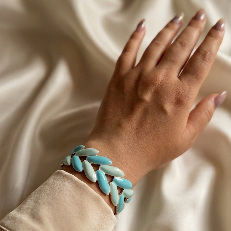 Azure Petal Link Bracelet