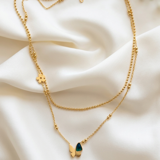 Serene Butterfly Layered Chain