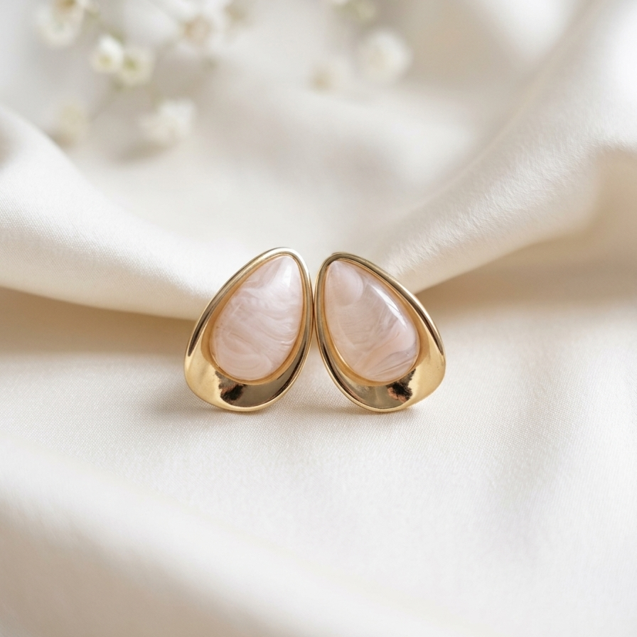 Soft Blush Statement Studs