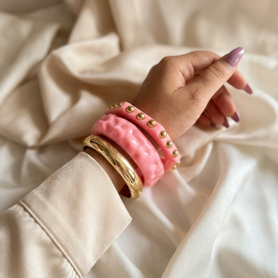 Blush Radiance Studded Stack