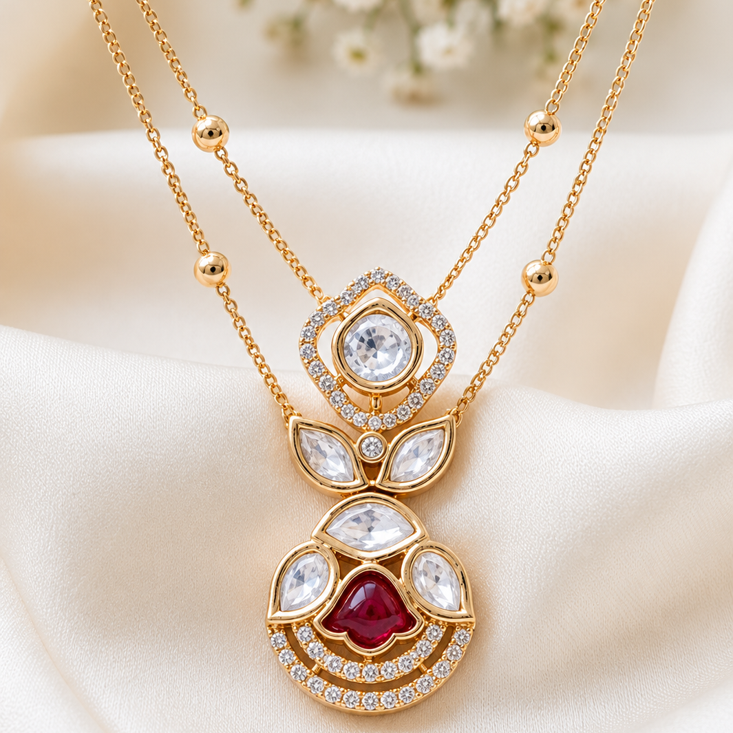 Royal Ruby Marquise Pendant Necklace