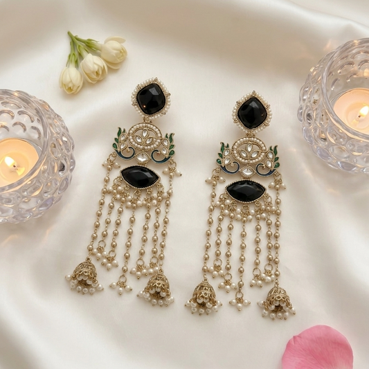 Ethereal Onyx statement earrings