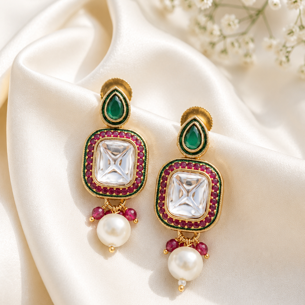 Regal Emerald & Kundan Fusion Choker Set