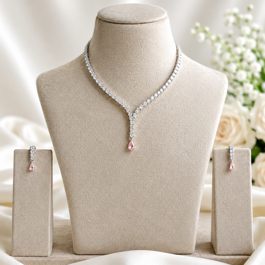 Ethereal Blush Teardrop Tennis Set