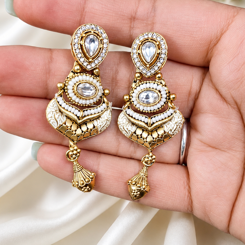 Golden Crescent Heirloom Pearl Pendant Set