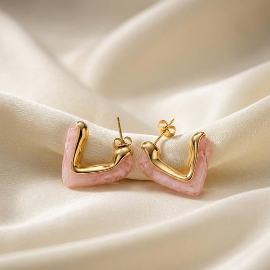 V-shaped hoop earrings