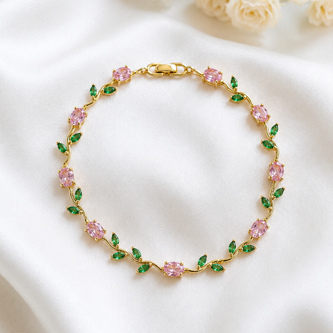Multicolor Emerald Tulip bracele