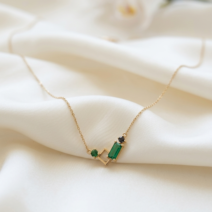 Geometric Gemstone Harmony Chain
