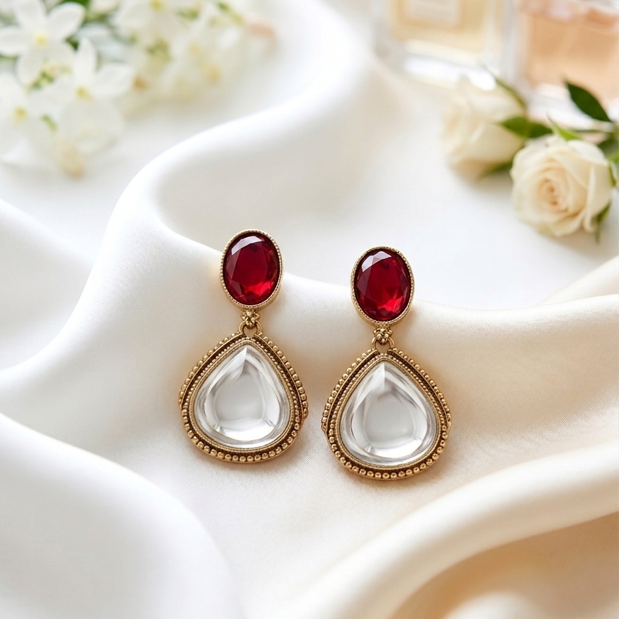 Pear-Cut Crystal Pendant Set